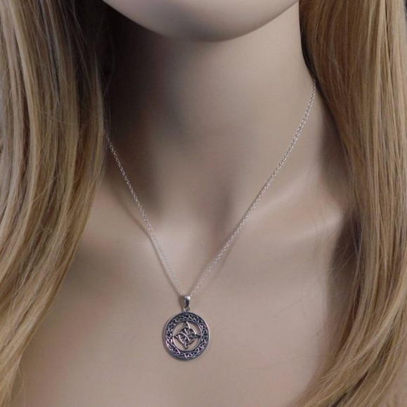 Sterling Silver Celtic Witches Knot Necklace - Picture 2 of 4